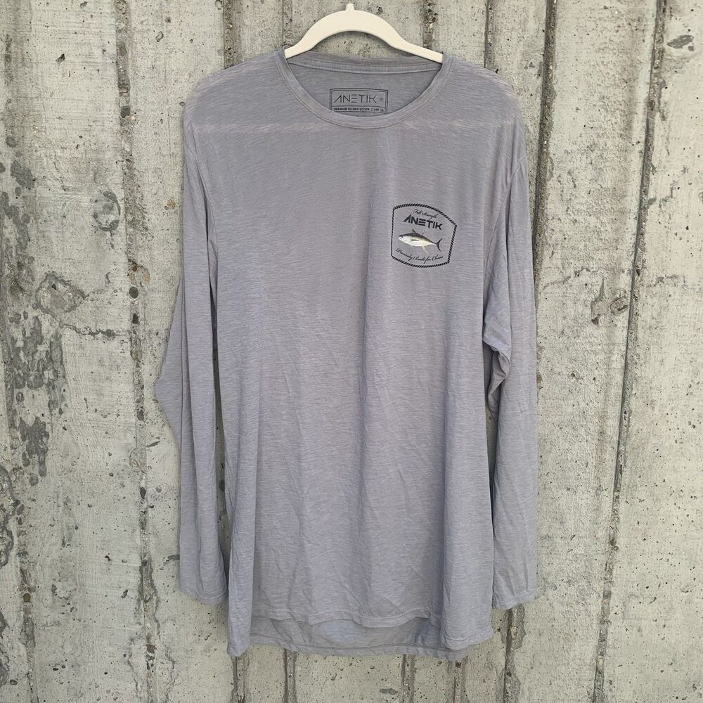 Anetik Long Sleeve Vint UV Technology Fishing Performance Lightweight UPF 30 Lrg